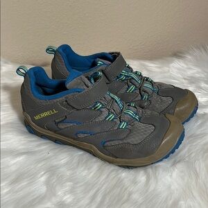 Merrell Boys Gray Blue Outdoor Hiking Shoes